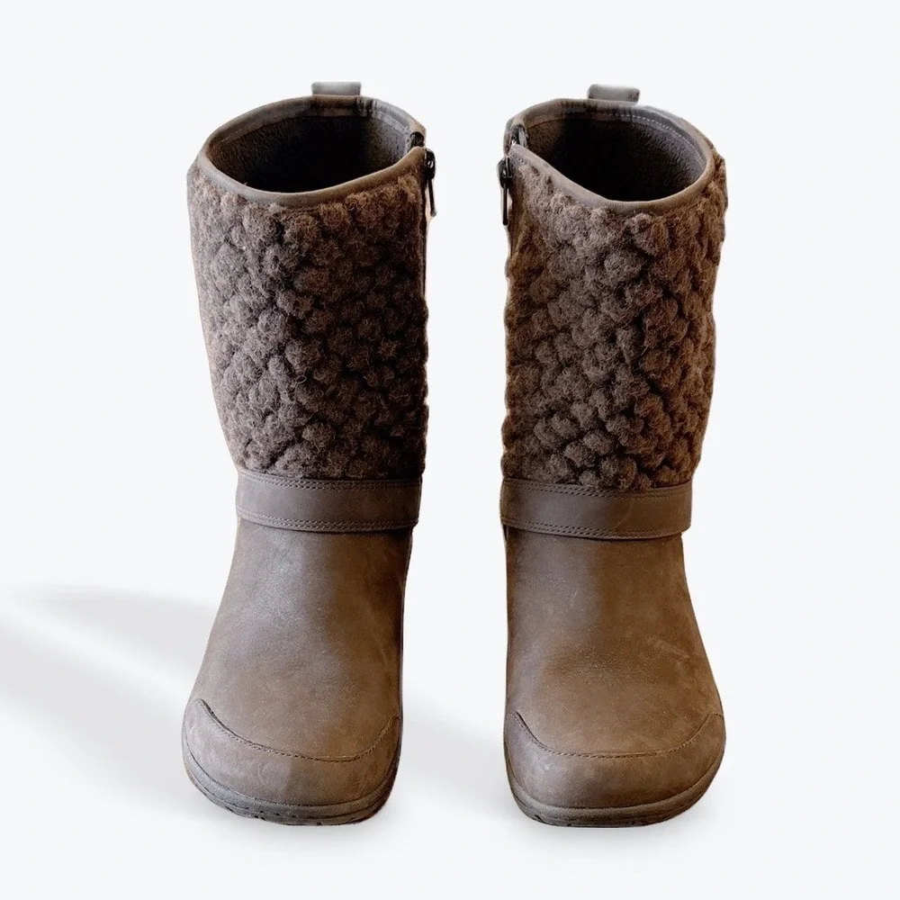 Merrell Tremblant Mid Polar Brown‎ Leather Wool Winter Boots Womens 8 61510